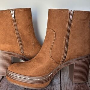 Sun + Stone Kinsley Suede Platform Booties